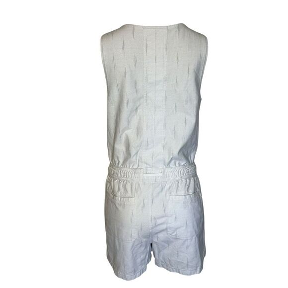 Athleta Farallon Printed Romper Spliced Magic Veil Grey Size Medium EUC - Picture 2 of 8